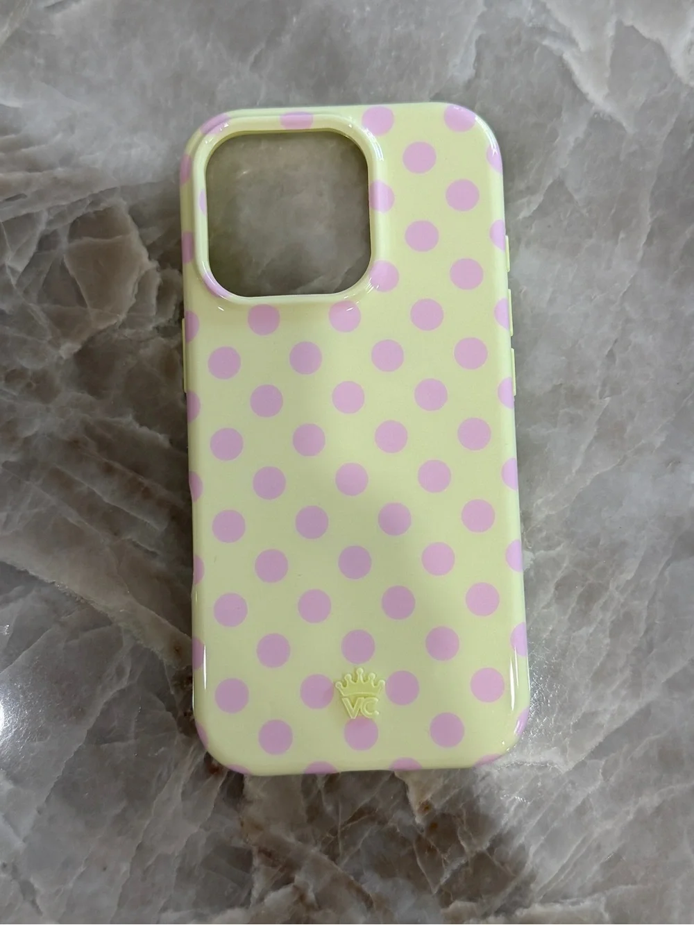 Velvet Caviar Yellow Case with Pink Polka Dots 💛🩷
